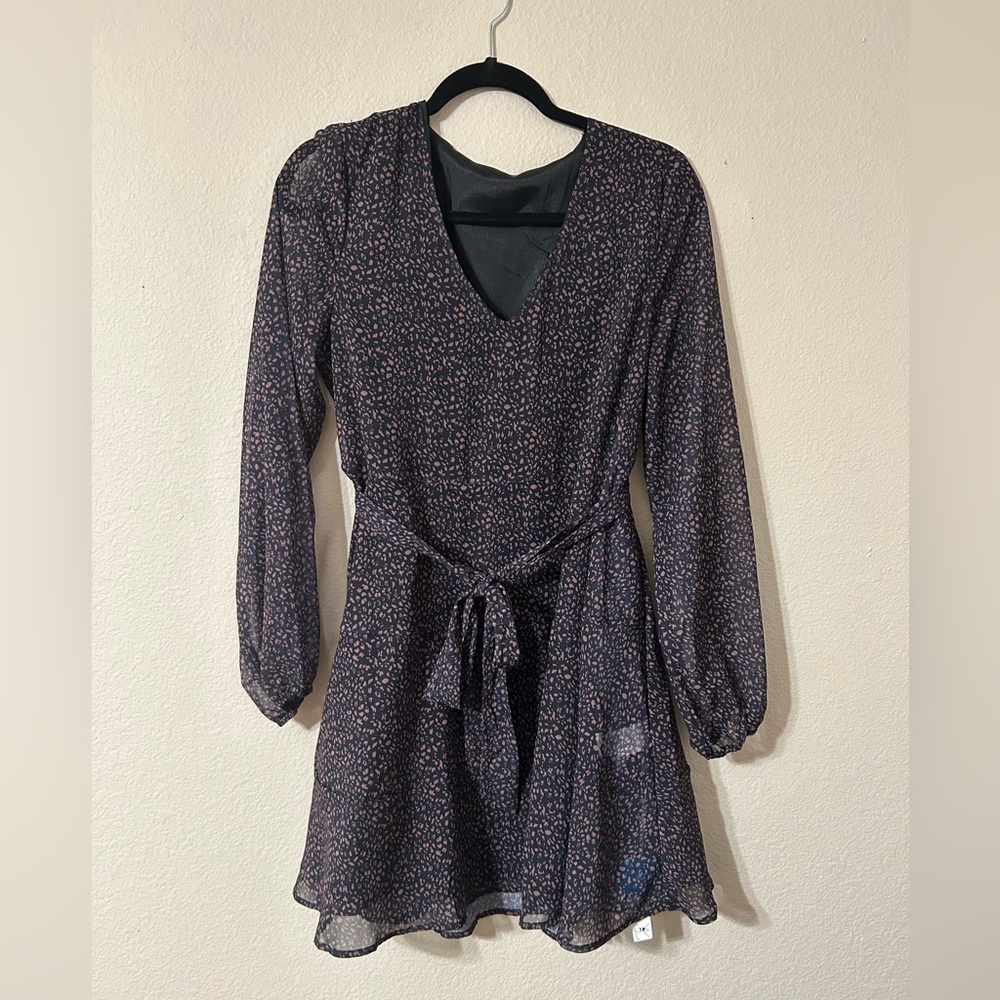 Cupshe Black Floral Long Sleeve Dress